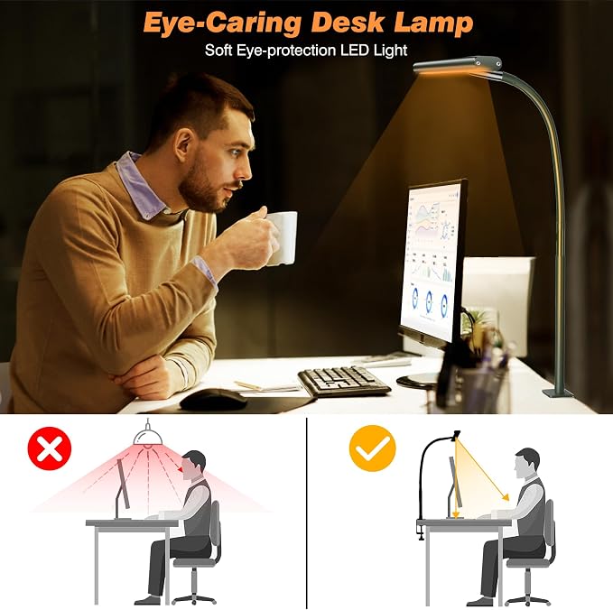 Airlonv LED Desk Lamp for Office Home, Eye-Caring Desk Light - Image 6