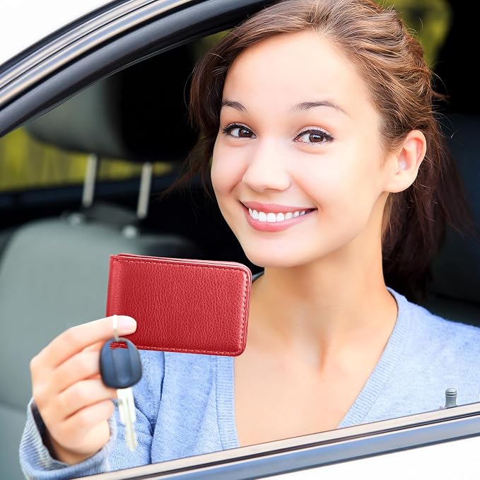 Outus 2 Pieces Business Card Holder, PU Leather Business Card Case Pocket Wallet - Image 6
