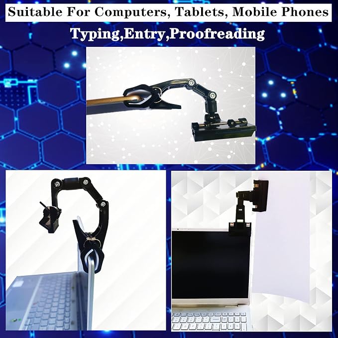 Adjustable Document Holder for Typing, Rotatable Paper Copy Office Clip | - Image 5