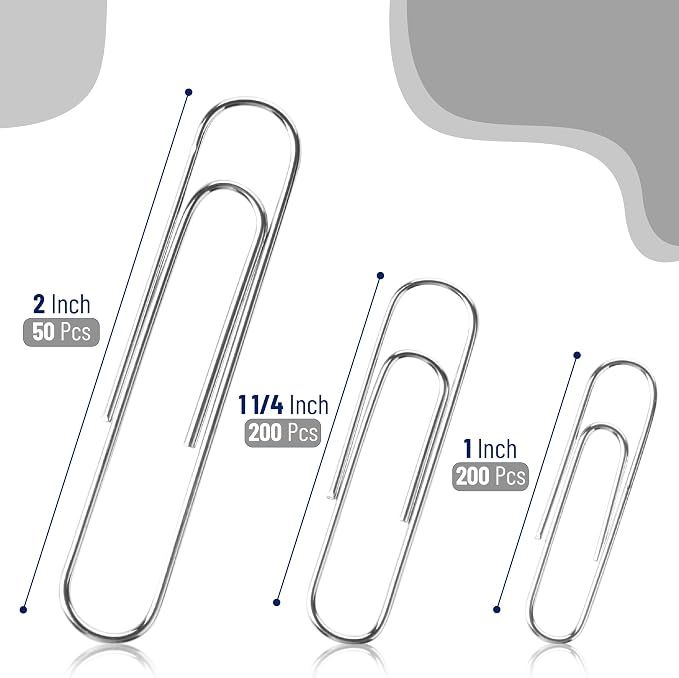 Mr. Pen- Silver Paper Clips, Large and Small - Image 3