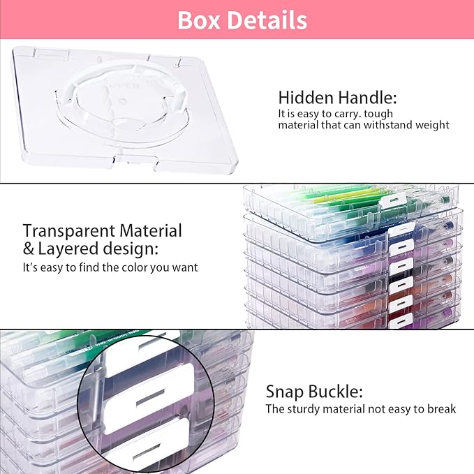 Gel Pens For Coloring, 72 Pack Colored Pens for Black Paper & White Paper - Image 4