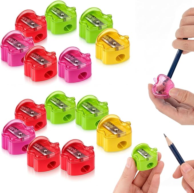 Colarr 24 Pcs Apple Shaped Pencil Sharpeners Bulk Colorful Portable Manual - Image 2