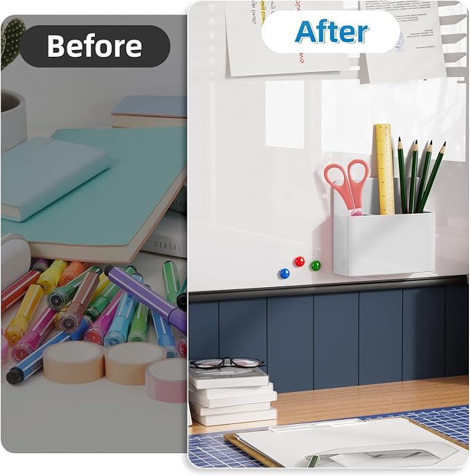 Mabrasse 10p Magnetic Dry Erase Marker Holder, Pen and Eraser Holder - Image 3