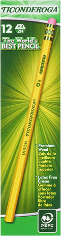 Ticonderoga Wood-Cased Pencils, Unsharpened, #4 2H Extra Hard by Ticonderoga