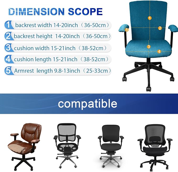 Tallew 4 Pcs Office Chair Covers Set Computer Universal Protective Stretchable - Image 4