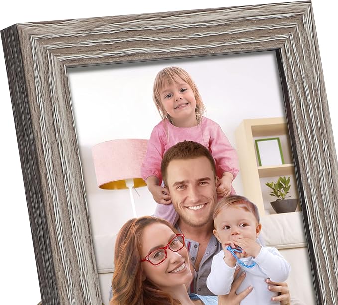 Giftgarden 5x7 Picture Frame Distressed Grey, 5 by 7 Rustic Wood-grain Gray - Image 7