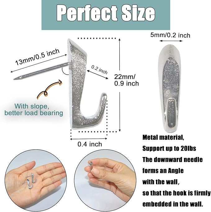 30 PCS Picture Hanging Nails Thumb Tacks - Image 2