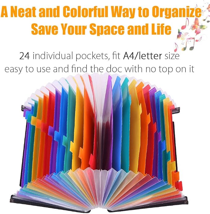 TriMagic Accordian File Folder Organizer, 24 Pockets Alphabetical Expanding - Image 2