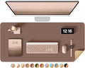 YSAGi Double-Sided Desk Pad, 31.5"x15.7"Leather Desk Mat, Eco Cork Desk Pad by YSAGi