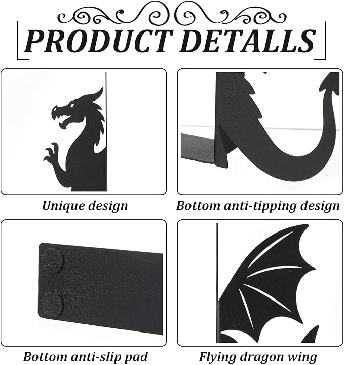 Geelin Dragon Metal Bookends Set of 2 Styles Fantasy Book Ends - Image 2