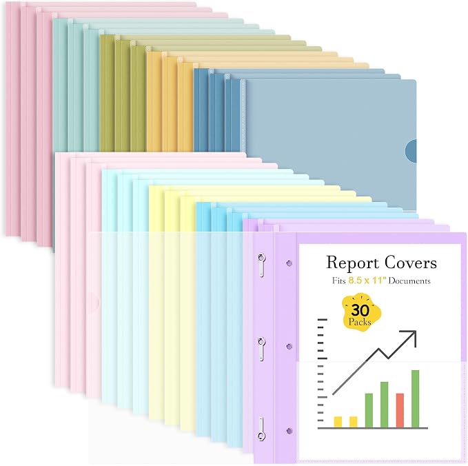 Ndsox 30 Pack Plastic Report Covers by NDSOX