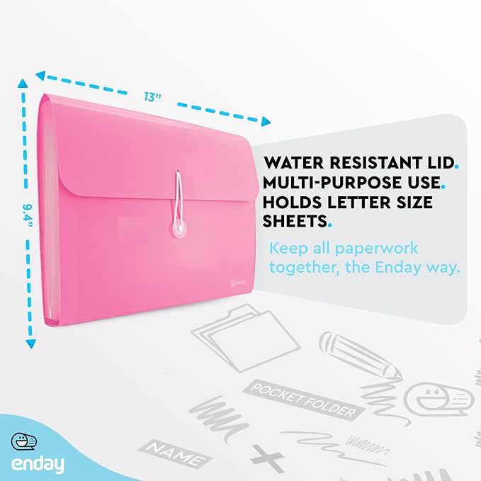Enday Accordion File Organizer 13 Pocket Expanding File Folder - Image 5