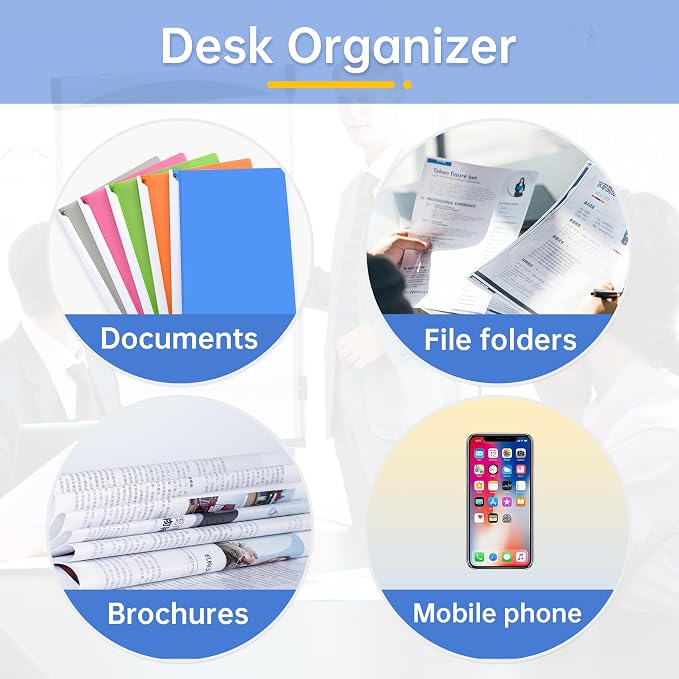 4 Pack Stackable Paper Trays for Letter Documents, Desktop File Organizers for - Image 5