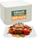14 Inch Disposable Food Trays, 105 Pack | Disposable Serving Tray, Crawfish by BangShou