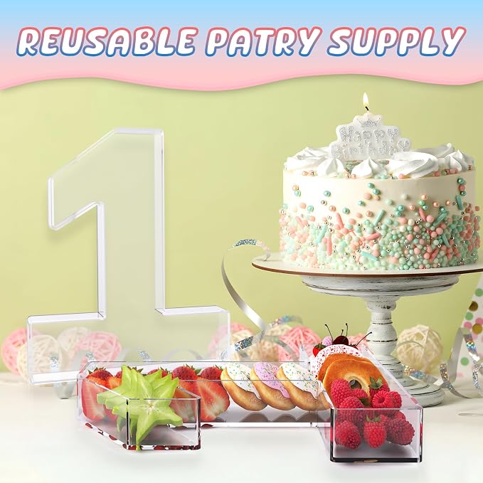 13.8" Extra Large Acrylic Number Charcuterie Board Box, Reusable Fillable - Image 5