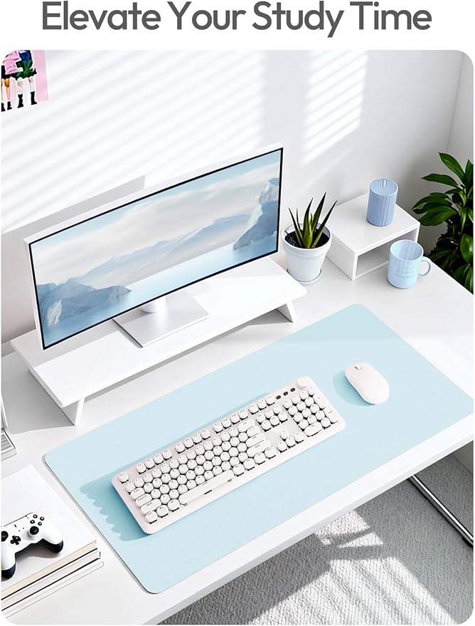 YSAGi Leather Desk Pad Protector, Office Desk Mat, Large Mouse Pad, Non-Slip PU - Image 6