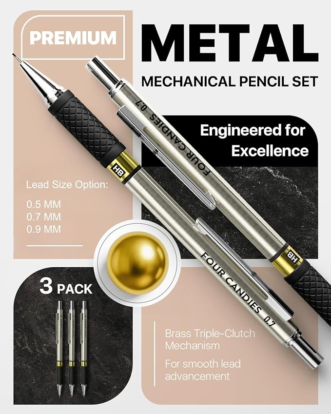 3PCS Metal Mechanical Pencil Set - Image 2