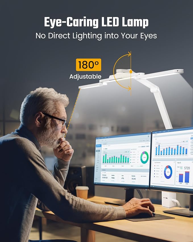 SUPERDANNY LED Desk Lamp with Power Strip - Image 3