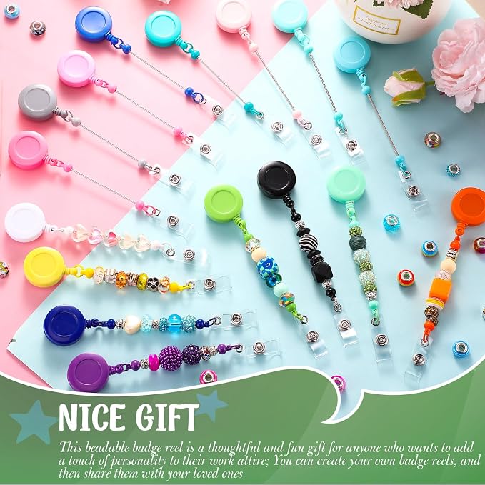 Sayglossy 100 Pcs Beadable Badge Reel Retractable Clips Holder - Image 5