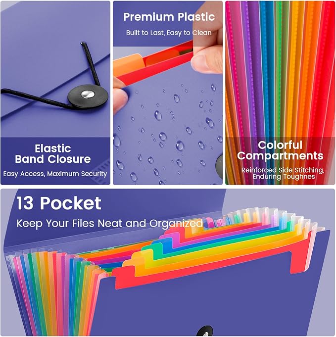 13 Pocket Accordion File Organizer - Image 3