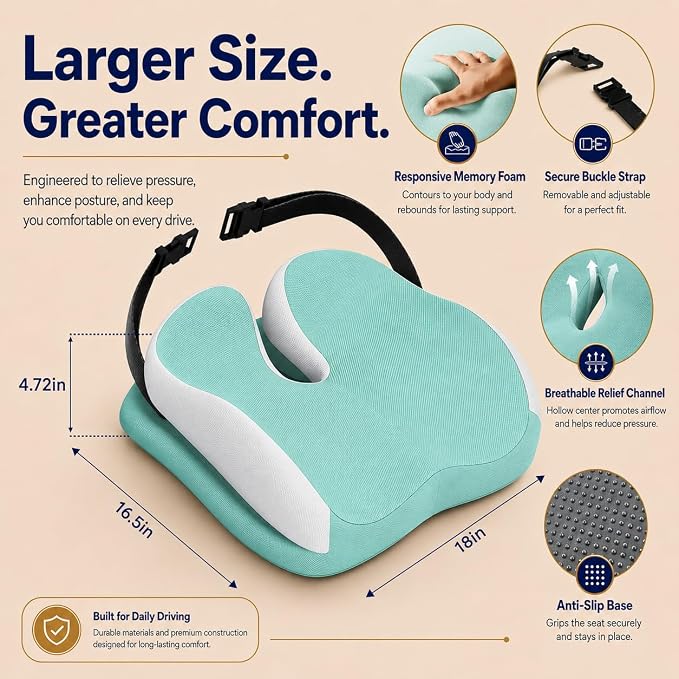 Seat Cushions for Office Chairs Wheelchair Cushion for Long Sitting Back - Image 3