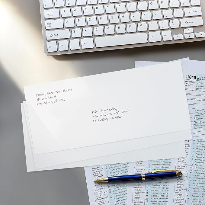 SUNEE #10 Security-Tinted Self Seal Envelopes – 500 Pack White Windowless - Image 6