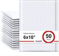 Fuxury Bubble Mailers 6x10 Inch White 50 Pack Padded Envelopes Usable Size 6x9" by Fuxury