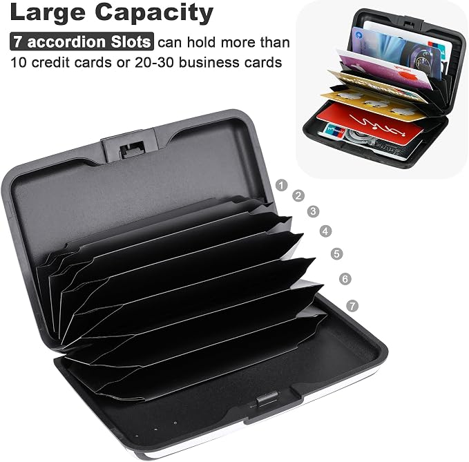 ELFISH Mini RFID Aluminum Wallet Credit Cards Holder Business Card Case Metal - Image 5
