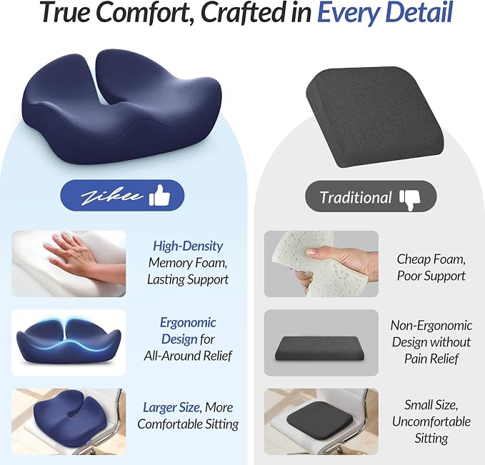 ZIKEE Pioneering Seat Cushion for Pressure Relief, Ergonomic Office Chair - Image 5