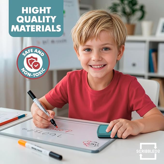 Scribbledo Boho Magnetic Dry Erase Eraser 2 Pack Streak-Free Whiteboard | - Image 5