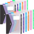 Colorlife Binder Pocket 12 Pack Plastic Envelopes Binder Folders 11 Holes by WELCOME