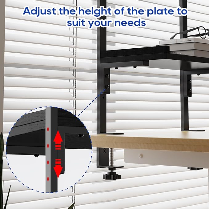 Clamp On Desk Shelf 2-Tier, 12.5 inche Wood Shelving Unit - Image 5