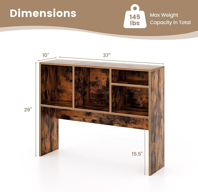 Tangkula Desktop Bookshelf, Countertop Storage Hutch - Image 3