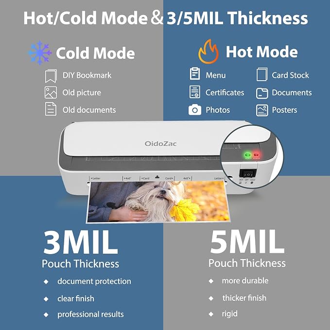 Laminator Machine, 11 in 1 Laminating Never Jam Technology - Image 3