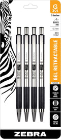 Zebra Pen G-301 Retractable Gel Pen, 0.7mm Medium Point, Stainless Steel Barrel by ZebraPen