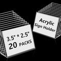 20 PCS 3.5 x 2.5 inch Small Acrylic Sign Holder, Mini Acrylic Food Signs Labels by Daletu