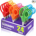 BURVAGY 24 Packs 5" Small School Student Blunt Tip Craft Kids Scissors by BURVAGY