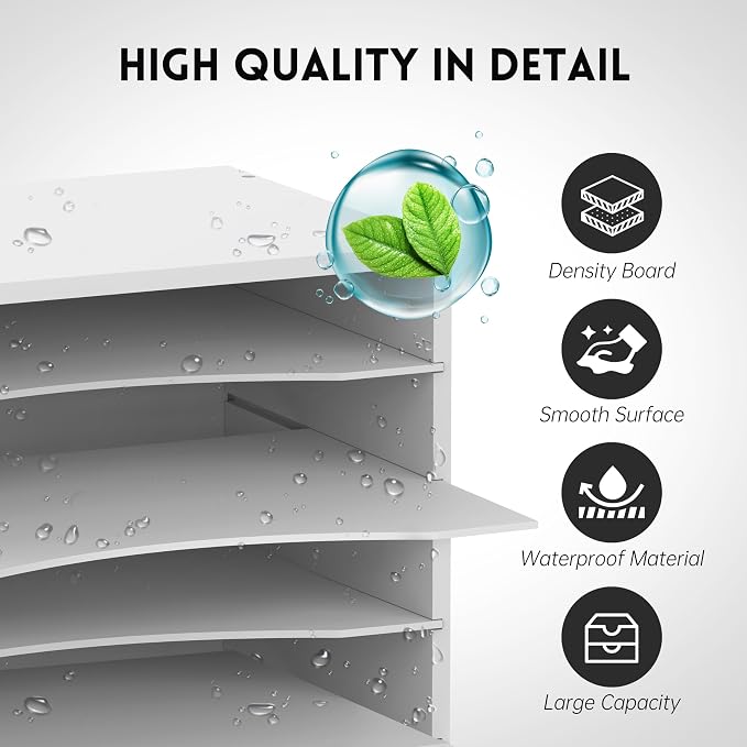 SUPEASY Wood Desk Organizer, 5 Tier Paper File Organizer - Image 5