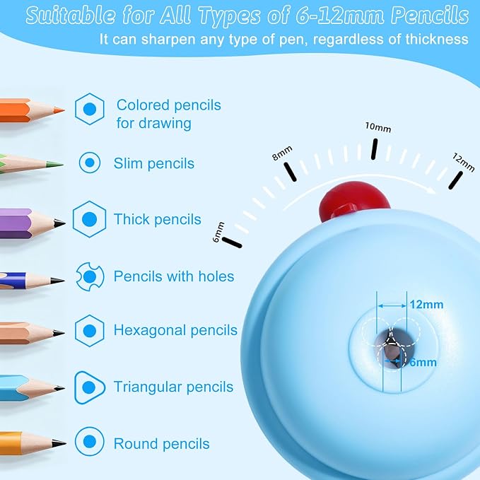 Rechargeable Electric Pencil Sharpener, 6-12mm Auto in & Out Fully Automatic - Image 6