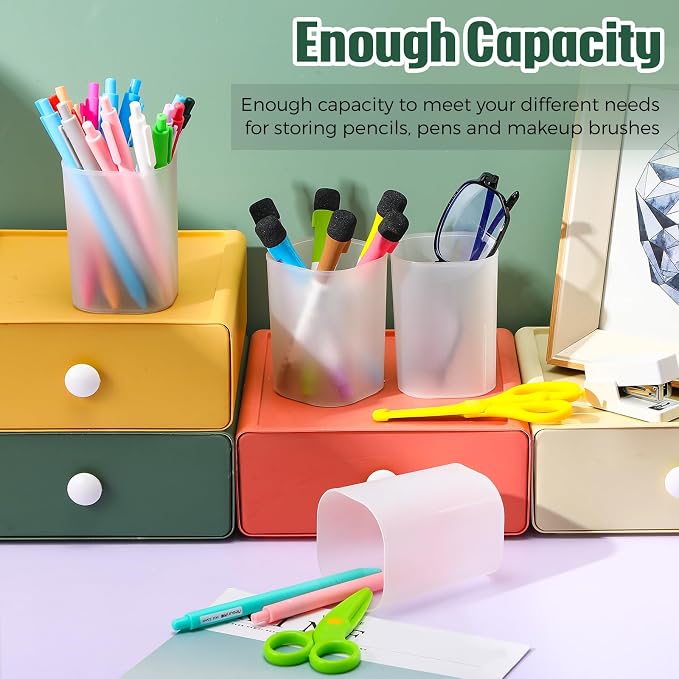 30 Pack Pen Holder Pen Cups for Desk Organizers and Storage Stationery Plastic - Image 4