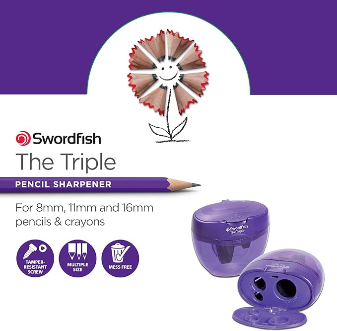 Swordfish 'The Triple' 3 Hole Canister Pencil Sharpener Ref: 40228 - Image 4