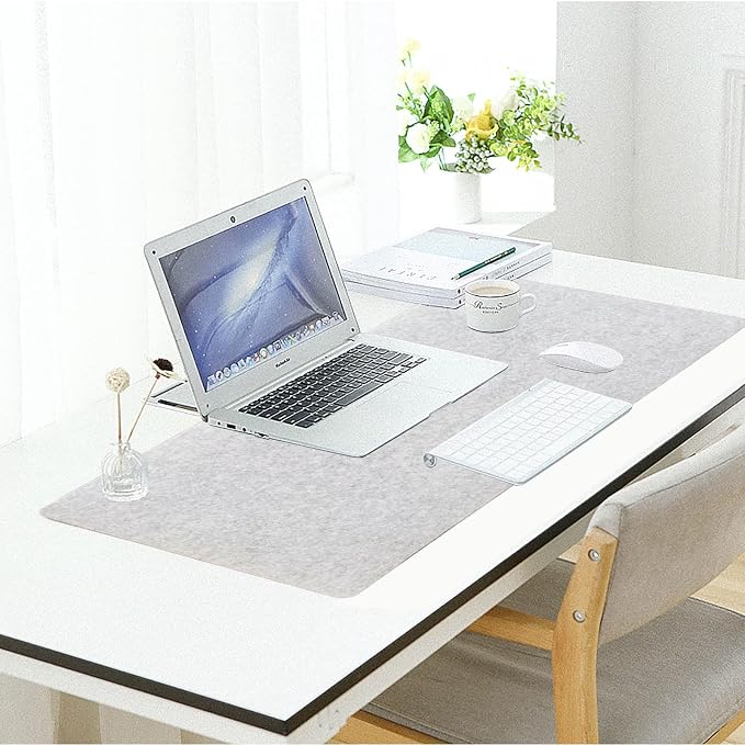 DAWNTREES Non-Slip Felt Desk Mat | 36''x16'' | Large Computer Desk Mat Keyboard - Image 8