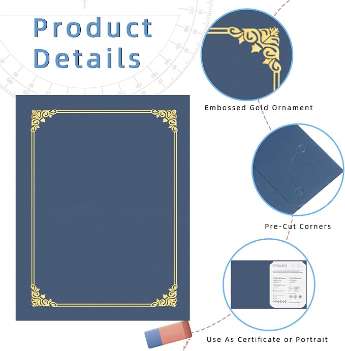 HAUTOCO 30 Pack Certificate Holders, Document Award Covers Certificate Folders - Image 3