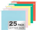 25 Packs Hanging File Folders, 5 Assorted Colors Hanging File Folders Letter by Unknown