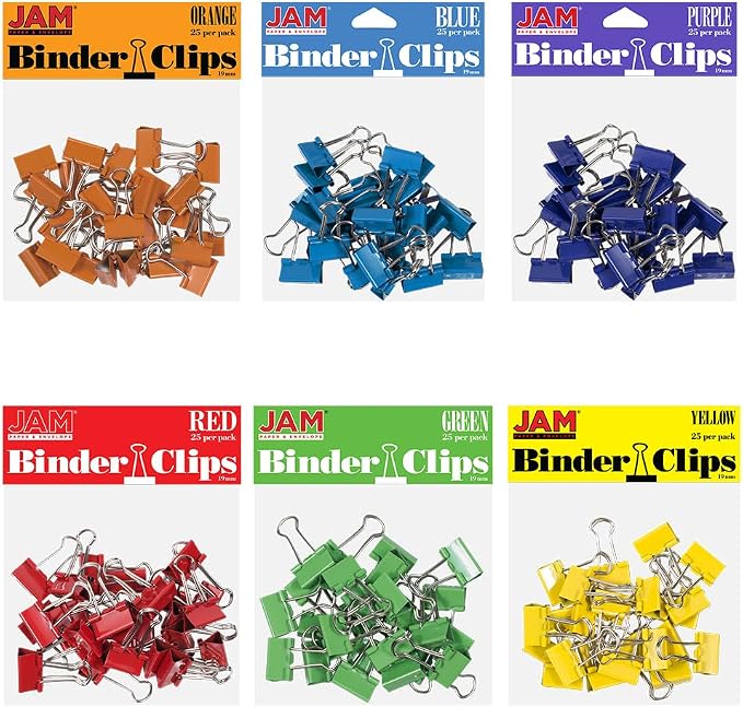 JAM PAPER Colorful Binder Clips Assortment by JAMPaper