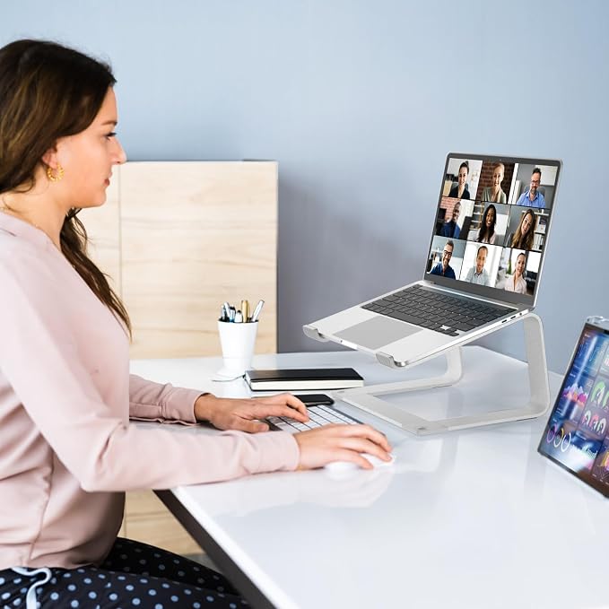 GleYo Laptop Stand for Desk Portable Computer Riser Metal Notebook Holder - Image 5