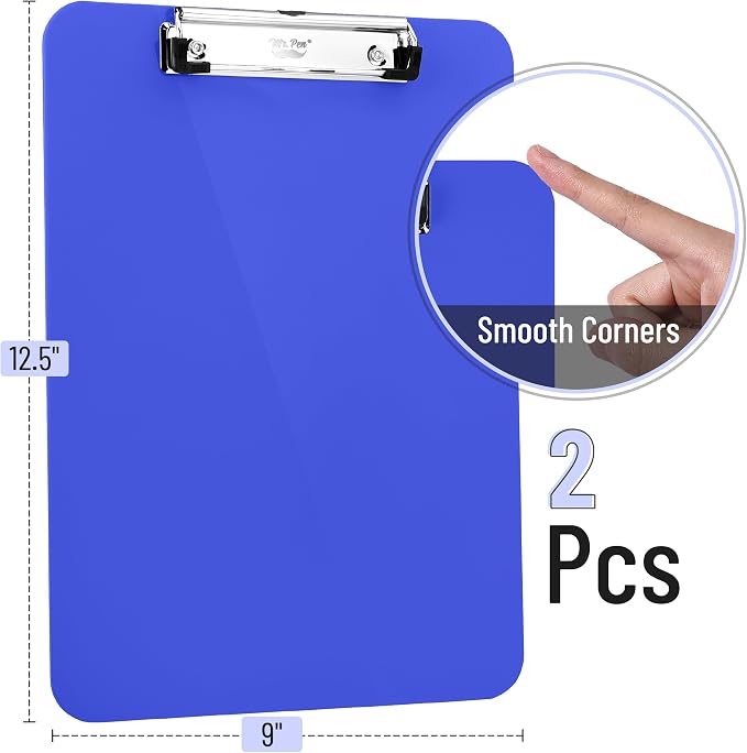 Mr. Pen- Plastic Clipboard, 12.5" x 9", 2 Pack, Surf Blue Clipboard Plastic | - Image 2