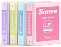SUNEE 1.5 Inch Binders 3 Ring 4 Pack by SUNEE
