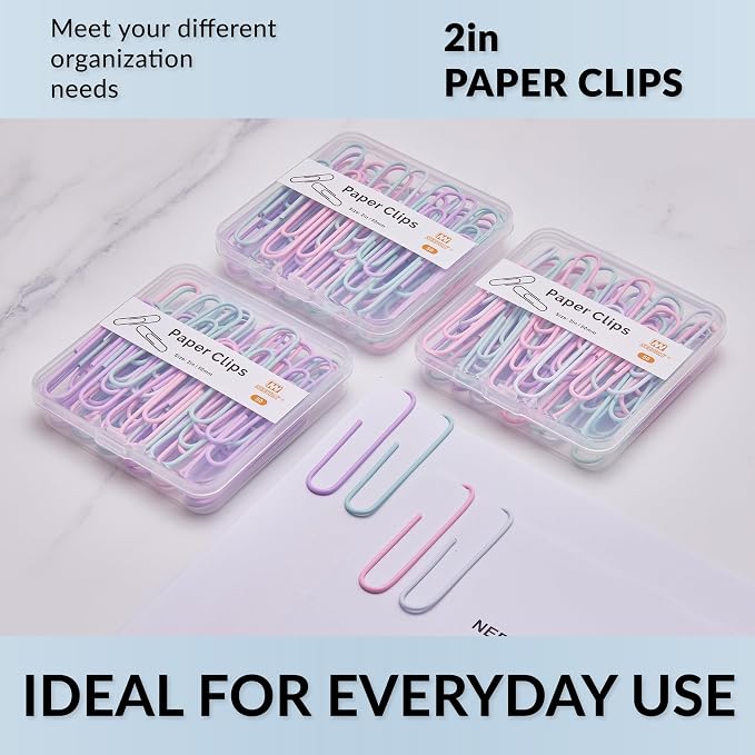 NEEWAY Colorful Large Paper Clips, 2 Inch Jumbo Paper Clips, 3 Pack of 50 - Image 6