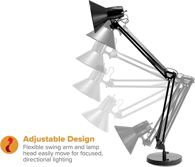 Bostitch Office VLF100D Swing Arm Desk Lamp, Includes Replaceable LED Bulb - Image 4